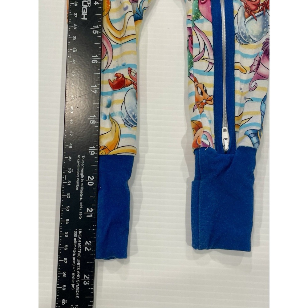 Little Mermaid Disney And Me Bamboo Zipper Pajamas 3-6 Months Under The Sea - Picture 5 of 7